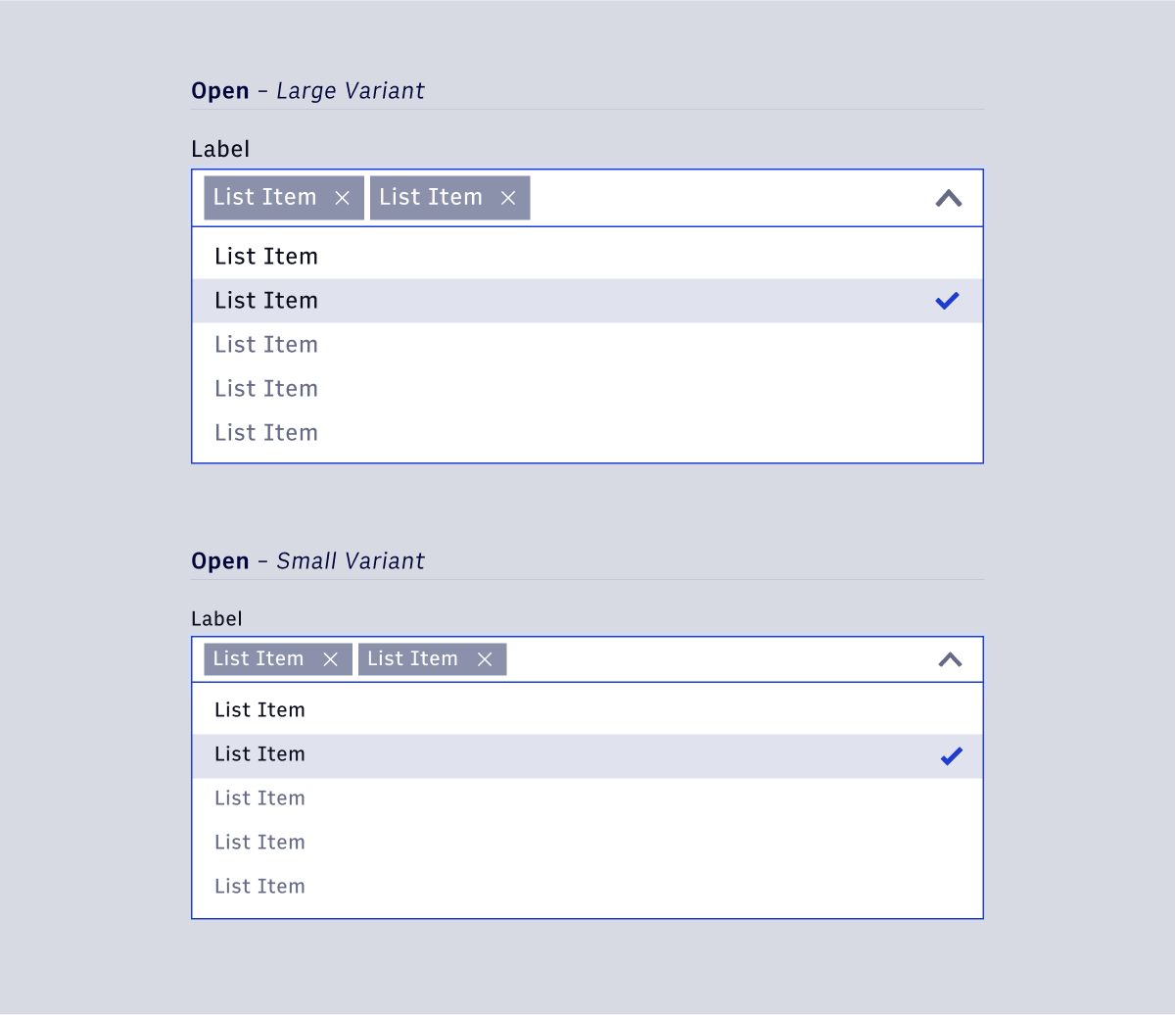 multi dropdown open variants